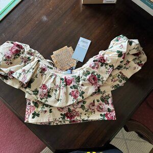 NWT Antonio Melani x The Style Bungalow | Miraflores Floral Print Puff Crop Top